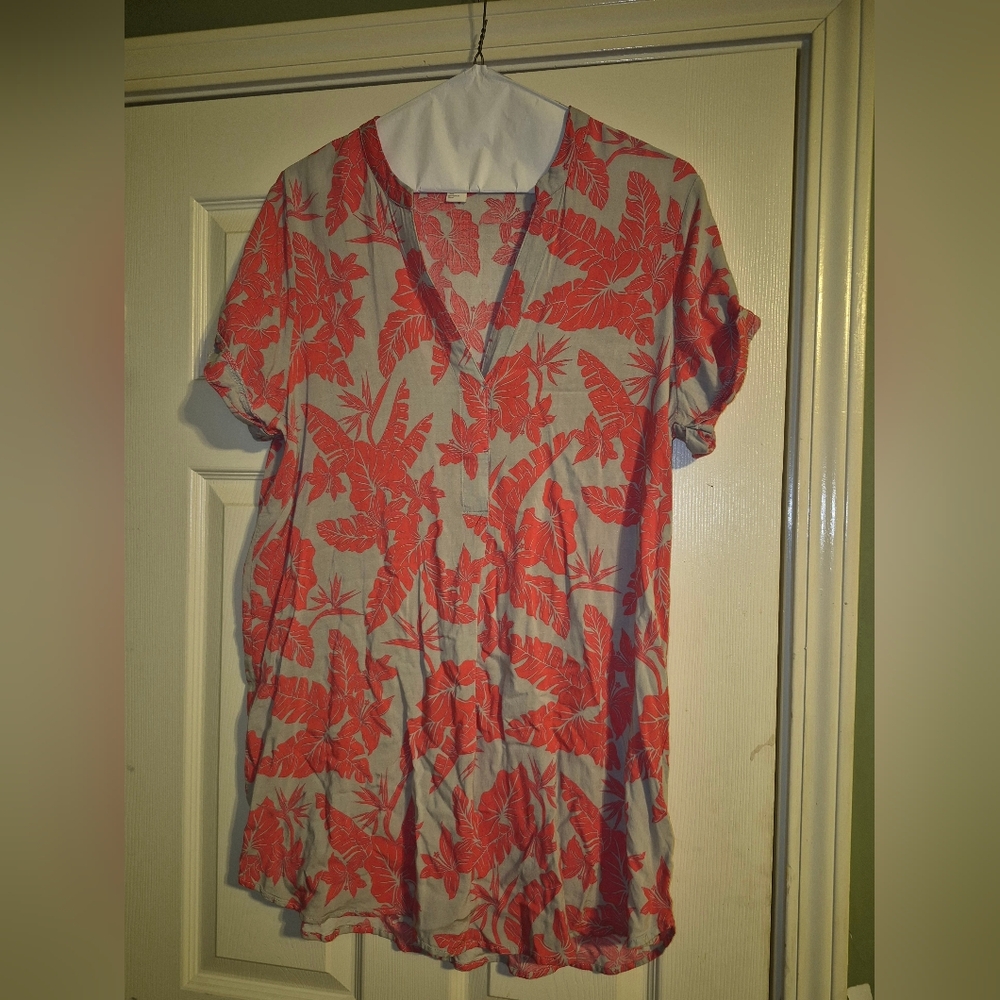 Floral Pink and Gray Women's Top